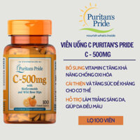 Viên uống bổ sung Vitamin C500mg with Bioflavonoids & Rose Hips Puritan's Pride 100 viên của Mỹ