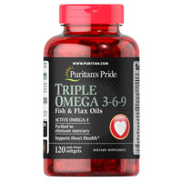 Viên Uống Bổ Tim Puritan’s Pride Triple Omega 3-6-9 Fish, Flax & Chia Oils (120 viên)