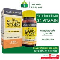 Viên Uống Bổ Tổng Hợp 24 Vitamin Khoáng Chất Mason Natural Daily Multiple Vitamins Lọ 60 viên