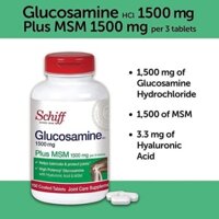 VIÊN UỐNG BỔ XƯƠNG KHỚP SCHIFF GLUCOSAMINE PLUS MSM 1500MG/  Plus vitamin D3 150 VIÊN Hàng nội địa Mỹ chính hãng