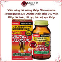 Viên uống bổ xương khớp Glucosamine Proteoglycan Đỏ Orihiro Nhật Bản 240 viên bôi trơn, tái tạo, bảo vệ sụn khớp
