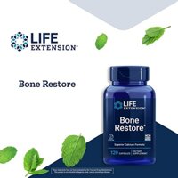 Viên uống Bone Restore cung cấp tổng cộng 700 mg ba loại canxi dễ hấp thu giúp xương chắc khỏe Life extension 120 viên