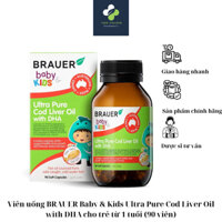 Viên uống BRAUER Baby & Kids Ultra Pure Cod Liver Oil with DHA giúp phát triển trí não bé (90 viên)