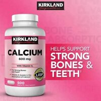 Viên Uống Calcium 600mg + D3 Của Kirkland 500 viên - Canxi Kirkland