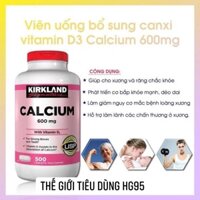 Viên Uống Calcium 600mg + D3 Của Kirkland 500 viên - Canxi Kirkland