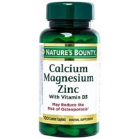 Viên uống Calcium Magnesium Zinc Nature’s Bounty hỗ trợ duy trì sức khoẻ hệ xương (100 viên)