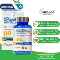 Viên uống canxi bổ sung dầu gan cá Super Calcium Supplement With Cod Liver Oil 1000mg