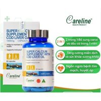 Viên uống canxi bổ sung dầu gan cá Super Calcium Supplement With Cod Liver Oil 1000mg
