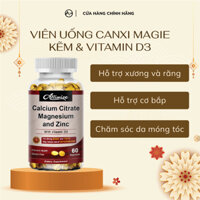 Viên uống Canxi Magie Kẽm Vitamin D3 Calcium Magnesium Zinc Alliwise 120 viên hỗ trợ xương răng