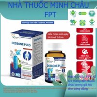 Viên uống Canxi tảo biển đỏ d3 k2 Desmol Desbone Plus Canxi cho bà bầu, trẻ em người lớn lọ 30 viên