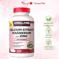 Viên uống chắc xương Kirkland Signature Calcium Citrate Magnesium And Zinc 500mg hộp 500 viên Maxwell