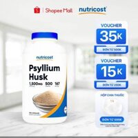 Viên uống chất xơ của Mỹ Psyllium Husk Nutricost 500 viên, chiết xuất vỏ mã đề giảm táo bón, trĩ