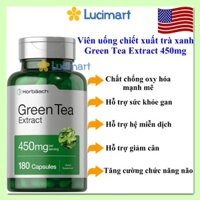 Viên uống chiết xuất trà xanh Green Tea Extract 450mg Horbaach hũ 180 viên [Hàng Mỹ]