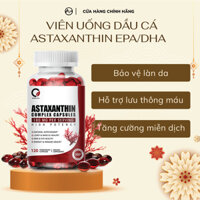 Viên uống chống lão hóa Astaxanthin Orgeuos 120 viên dầu cá nhuyễn thể nam cực EPA DHA mắt, tim mạch