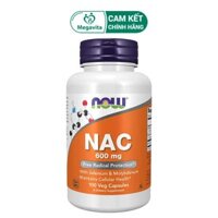 Viên Uống Chống Oxy Hóa Now NAC (N-Acetyl Cysteine) 600 mg with Selenium & Molybdenum 100 Viên