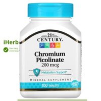 Viên uống Chromium Picolinate 200 mcg 21st Century (100 viên) - iHerb Việt Nam