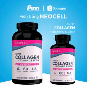 Viên uống Collagen + C BIOTIN 360 viên Neocell của Mỹ - Collagen C tuýp 1 & 3 mẫu mới