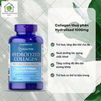 Viên uống collagen thủy phân Hydrolyzed 1000mg Puritan's Pride lọ 180 viên Mỹ