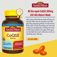 Viên Uống CoQ10 Tốt Cho Tim Mạch Nature Made CoQ10 200mg CoQ10 200mg 140 Viên Của Mỹ
