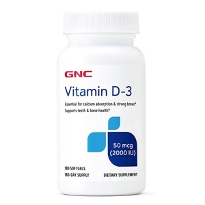Viên uống bổ sung vitamin D3 GNC Vitamin D-3 2000 IU - 180 viên