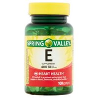 Viên uống cung cấp vitamin E Spring valley Vitamin E 400IU  100 viên