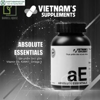 Viên uống D3 K2 [Absolute Essentials (aE)] – giúp tăng sức khoẻ xương khớp, tốt cho mắt – não, sinh lý nam nữ – 60 viên