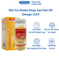 Viên uống dầu cá ALASKA DEEP SEA FISH OIL-3,6,9(Nu-Health) hỗ trợ giảm Cholesterol trong máu, nâng cao thị lực (lọ 100v)
