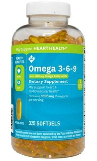 VIÊN UỐNG DẦU CÁ BỔ SUNG OMEGA 3-6-9 MEMBER'S MARK SUPPORTS HEART HEALTH 325 VIÊN