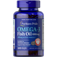 Viên uống dầu cá hỗ trợ làm đẹp da, tim mạch, tăng cường thị lực Puritan's Pride Omega 3 Fish oil 1000 mg
