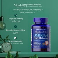 Viên uống dầu cá hỗ trợ tim mạch, tăng cường thị lực Puritan's Pride Omega 3 Fish oil 1000 mg