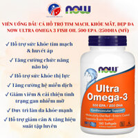 Viên Uống Dầu Cá Hỗ Trợ Tim Mạch, Khỏe Mắt, Đẹp Da Now Ultra Omega 3 Fish Oil 500 EPA /250DHA (Mỹ)