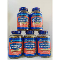 Viên uống dầu cá hồi Pure Alaska Omega 3 Wild Salmon Oil 1000mg hộp 210 viên của Mỹ