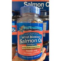 Viên Uống Dầu Cá Hồi Pure Alaska Omega Wild Alaskan Salmon Oil Omega-3 1000mg 210 Viên, Hàng Mỹ