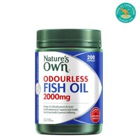 Viên uống dầu cá không mùi bổ sung omega 3 Nature’s Own Fish Oil Odourless 2000mg 200 viên nang mềm