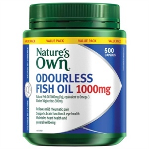 Viên uống dầu cá không mùi Nature’s Own Odourless Fish Oil 1000mg 500 viên