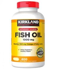 Viên uống dầu cá Kirkland Signature Fish Oil Concentrate with Omega-3 Fatty Acids 400 viên