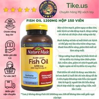 Viên uống Dầu Cá Nature Made Fish Oil 1200mg 360mg Omega 3 150 viên