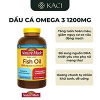 Viên Uống Dầu Cá Nature Made Burp - Less Ultra Omega-3 From Fish Oil 1400mg Hương Chanh Giảm Mùi Tanh, Dễ Uống