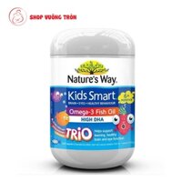 Viên Uống Dầu Cá Nature's Way Kids Smart OMEGA-3 Fish Oil Trio Bổ Sung DHA Phát Triển Trí Tuệ Cho Bé 60 Viên