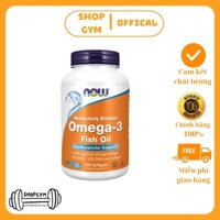 Viên uống dầu cá NOW Omega-3 1000mg, 180 EPA/ 120 DHA - Nhập khẩu Mỹ, Fish Oil hỗ trợ đẹp da, sức khỏe tim mạch