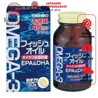 VIÊN UỐNG DẦU CÁ OMEGA 3 CỦA NHẬT HỖ TRỢ TIM MẠCH ORIHIRO (HỘP 180 VIÊN)