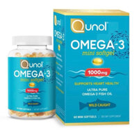 Viên uống dầu cá Ultra Omega 3 mini fish oil 1000mg Qunol Mỹ 60 viên softgels hương chanh