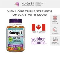 Viên uống dầu cá Webber Naturals Triple Strength Omega-3 (900mg) with COQ10 nhập khẩu Canada