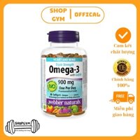 Viên uống dầu cá Webber Naturals Triple Strength Omega-3 with CoQ10 900mg - Hỗ trợ sức khỏe tim mạch