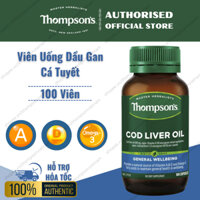 Viên Uống Dầu Gan Cá Tuyết - Bổ Sung Vitamin A,D và Omega 3 - Thompson's Cod Liver Oil - 100 Viên
