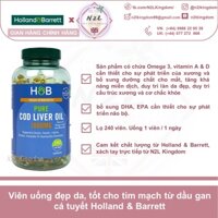 Viên uống dầu gan cá tuyết Holland & Barrett Omega 3 Cod Liver Oil 1000mg