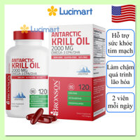 Viên uống dầu nhuyễn thể Krill Oil 2000mg Omega-3 Bronson [Hàng Mỹ]