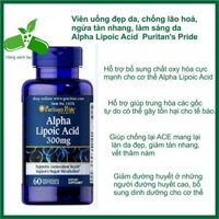 Viên uống đẹp da, chống lão hoá, làm sáng da Alpha Lipoic Acid  Puritan's Pride(mẫu mới viên màu nâu đậm) hsd1/2026