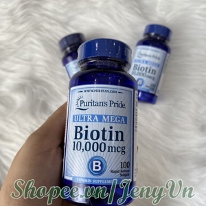 Viên uống đẹp da, tóc, móng Puritan's Pride Ultra Mega Biotin 10.000mcg 50 viên