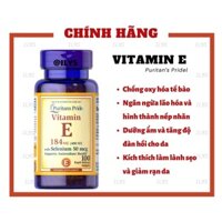 Viên Uống Đẹp Da Vitamin E 184mg With Selenium 50mg Puritan's Pride của Mỹ